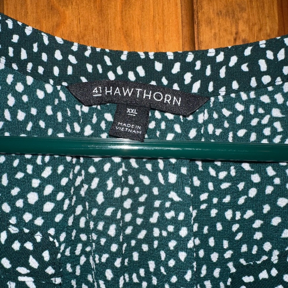 41 Hawthorn Green and White Dotted Blouse